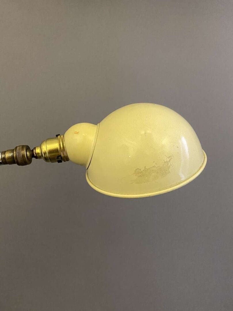 Antique Brass Table Lamp With Cream Shade