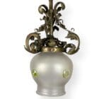 Osler Pendant Light with Art Nouveau Glass Shade