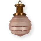 Flush Fitting Pink Art Deco Globe Light