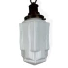 White Glass Art Deco Skyscraper Pendant Light