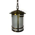 Brass Art Deco Lantern with Frosted Glass