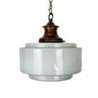 large art deco opaline pendant light